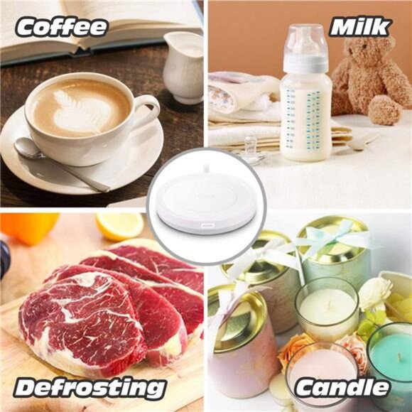 White Smart Coffee Auto On/Off Gravity-Induction Mug Office Desk Use, Candle Wax - Picture 6 of 7